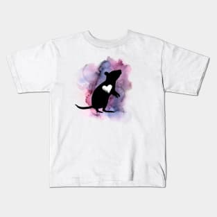 Rat with Heart Watercolor Kids T-Shirt